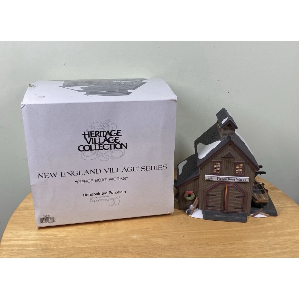 Dept 56 Heritage New England Village Series Pierce Boat Works Vtg 1995 Retired